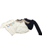 Women's T-Shirts White Striped Navy Blue Lot of 3 Fashion Tops UK6 Bundle