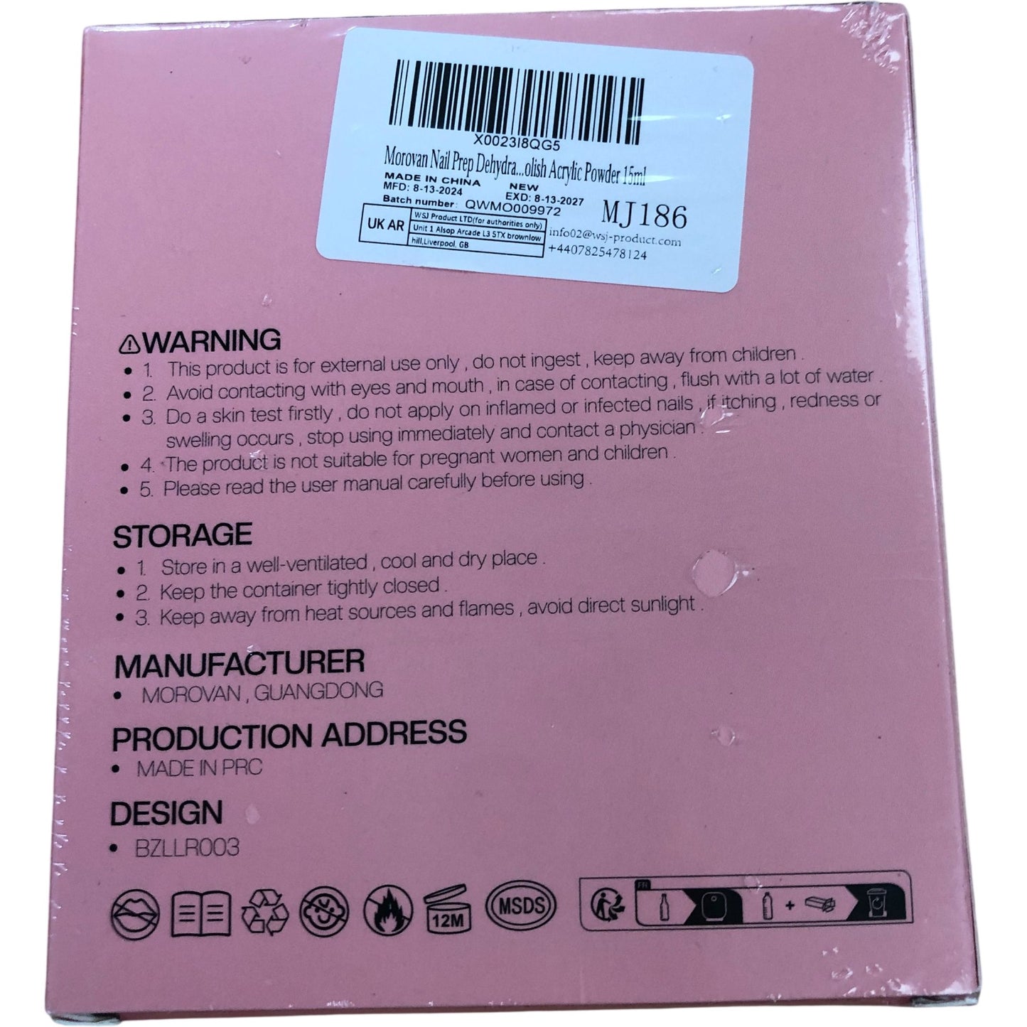 Morovan Professional Nail System Acrylic Powder 15ml Perfect For Nail Art