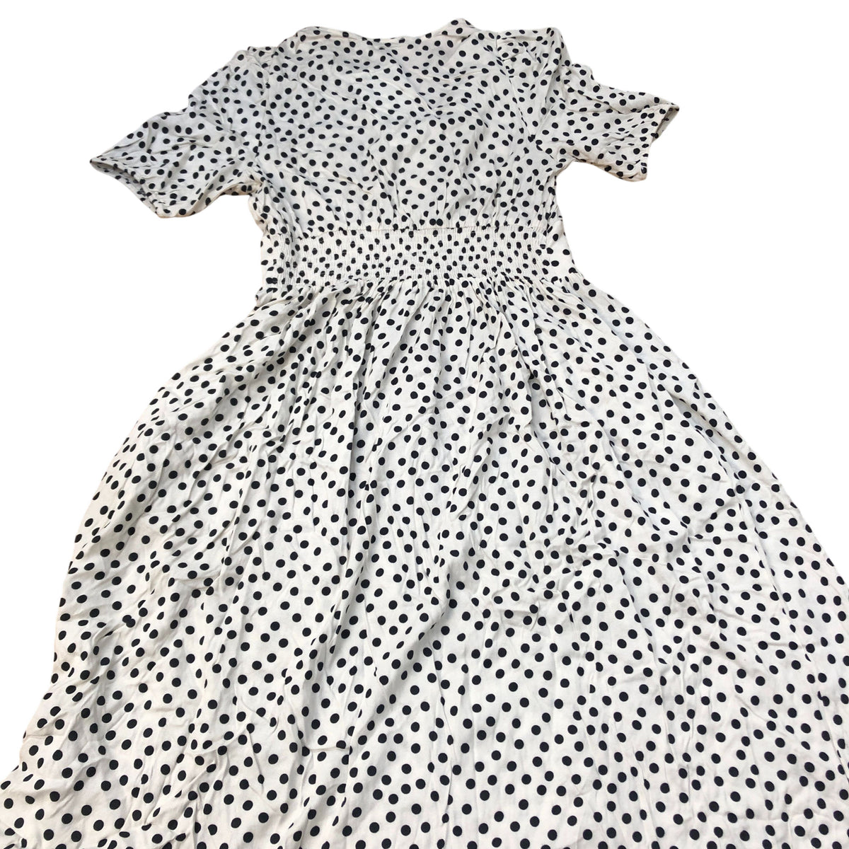 Baukjen Polka Dot Midi Dress UK12 Women's Short Sleeve Viscose