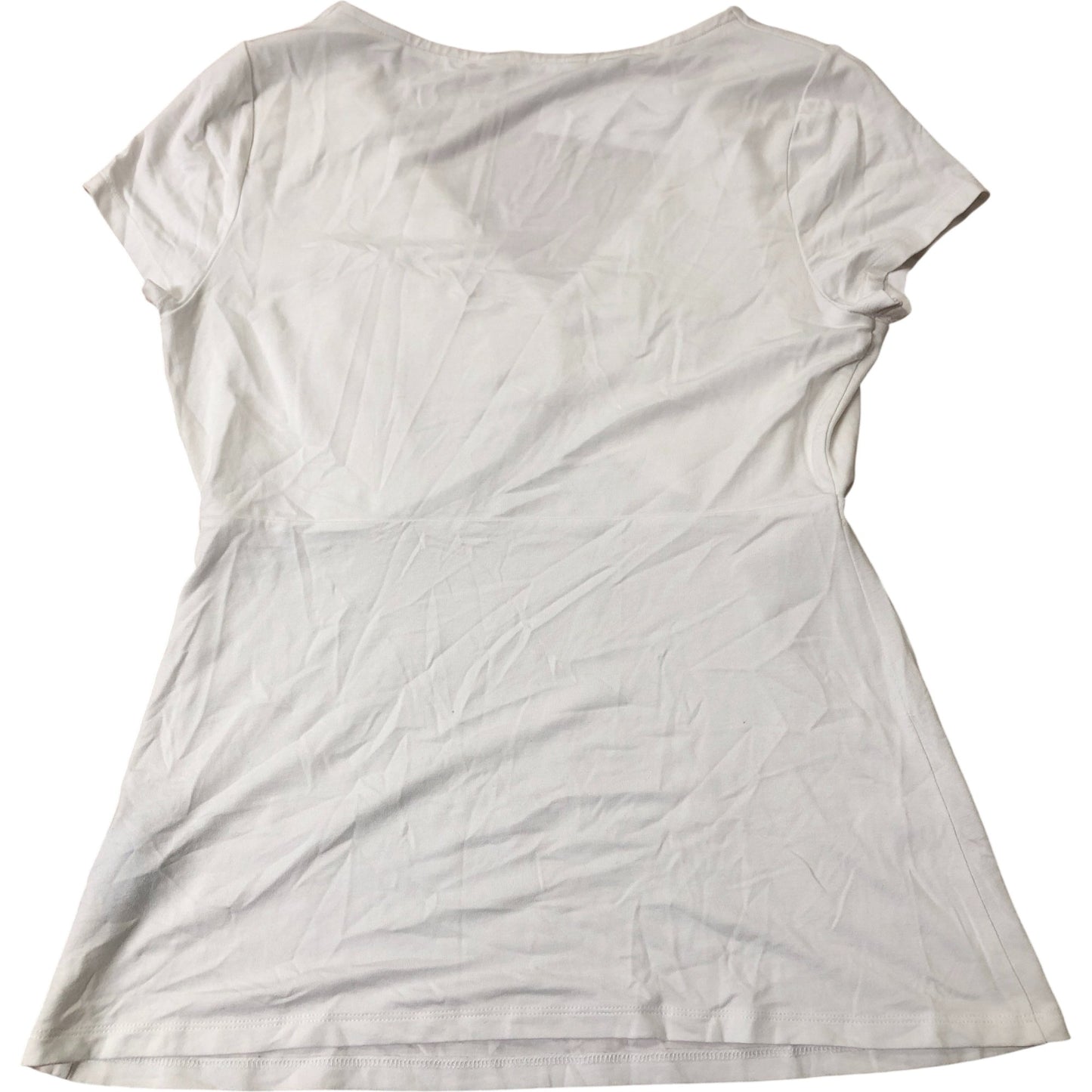 Boden Women's V Neck Top White Short Sleeve Stretchy Blouse UK12