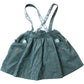 Girls 3-4 Years Green Corduroy Dungaree Dress With Cat Pocket Details