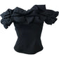 River Island Black Off Shoulder Ruffle Top UK M Women's Fashion Elegant Blouse