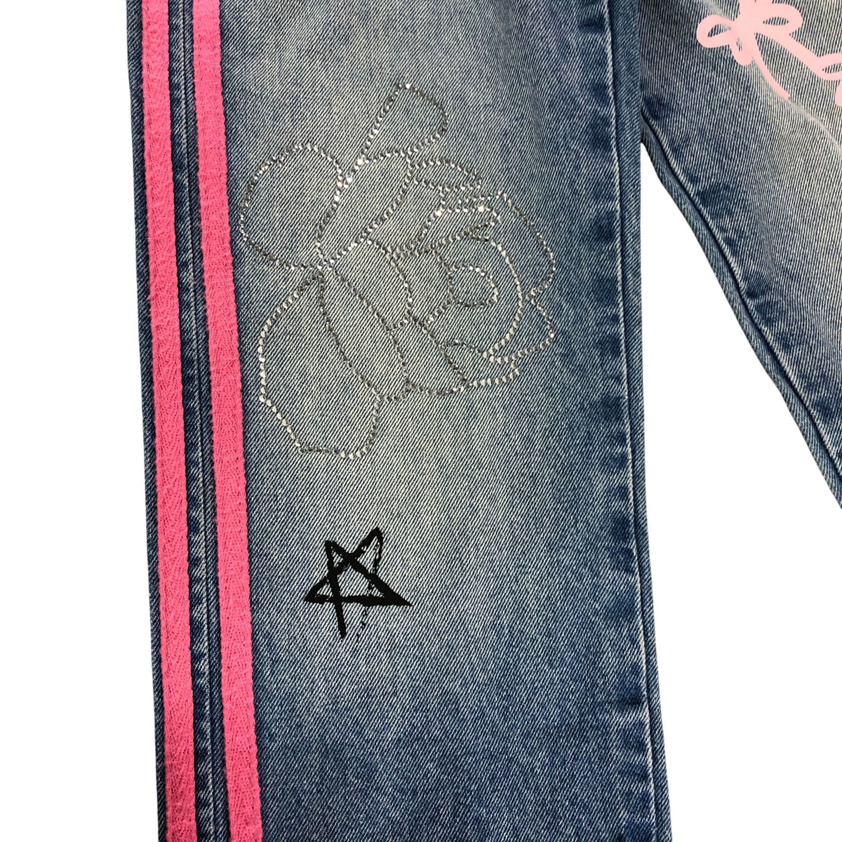 River Island Straight Jeans 8Yrs Girls Mid Rise Love Print Denim