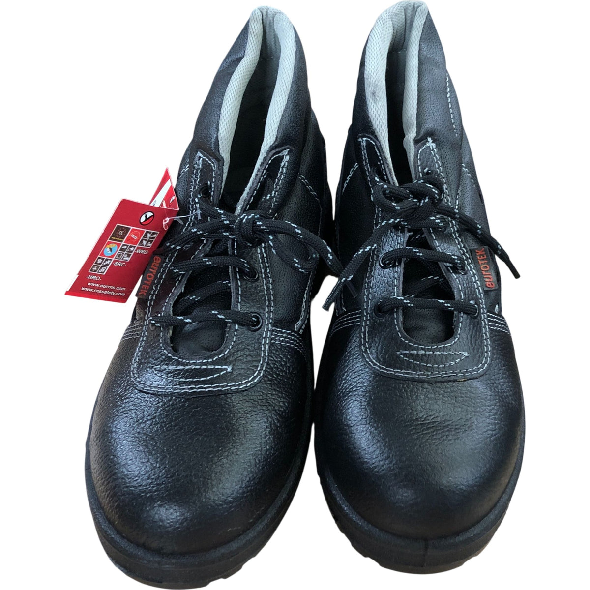 RNS Safety Boots Eurotek Work Footwear Steel Toe Black Size UK 8