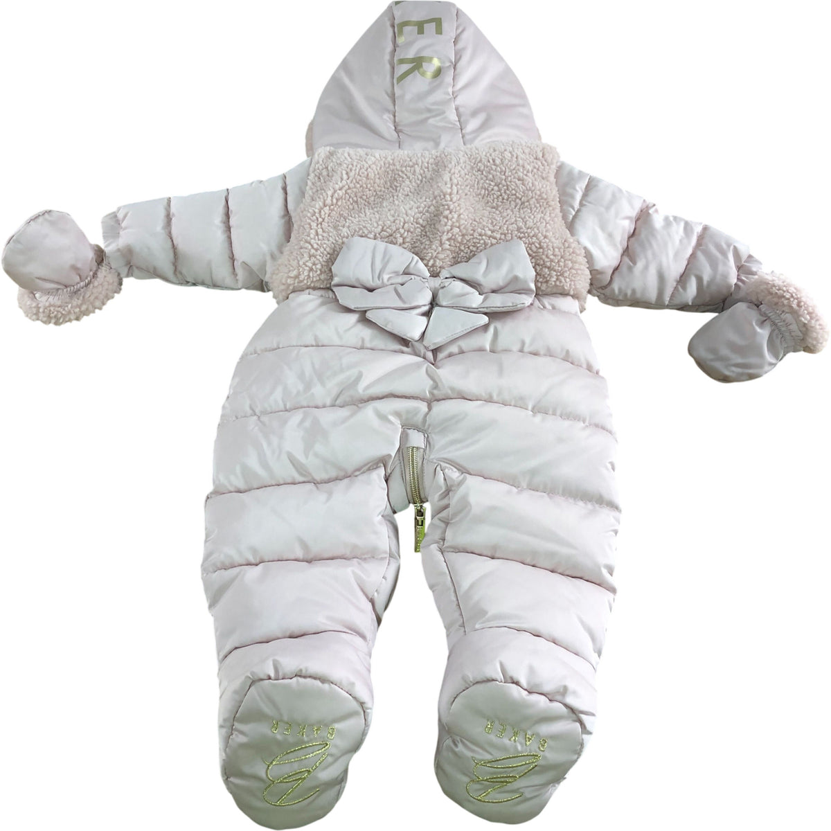 Pink Padded Snowsuit 3-6 Months Warm Fleece Hooded