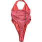 River Island Women's Coral Halter Neck Stretchy Bodysuit - Size XS