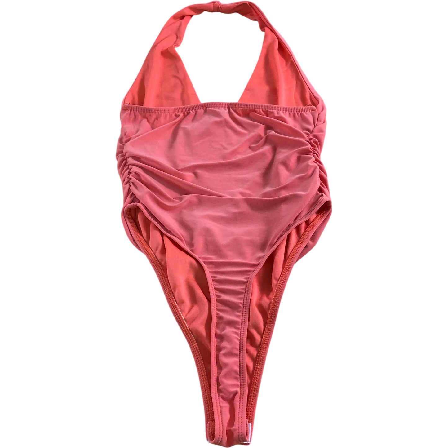 River Island UK S Women's Coral Halter Neck Stretchy Bodysuit