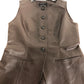 River Island Brown Sleeveless Vest Size 12 Women's Lightweight Button Up