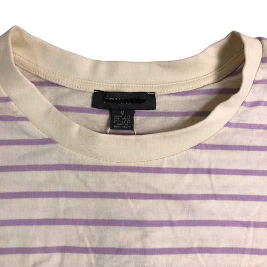 Women's Boxy Fit Over Sized Purple Striped T-Shirt