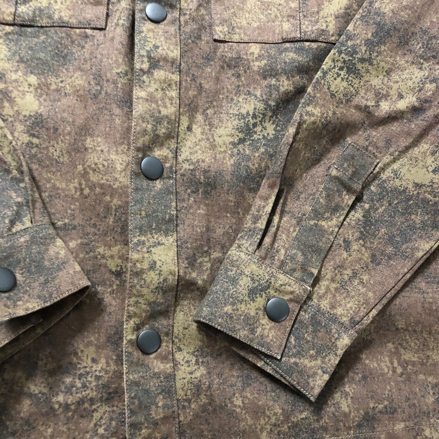 River Island Casual Shirt UK Size S Men's Brown Texture Print Button Up Top