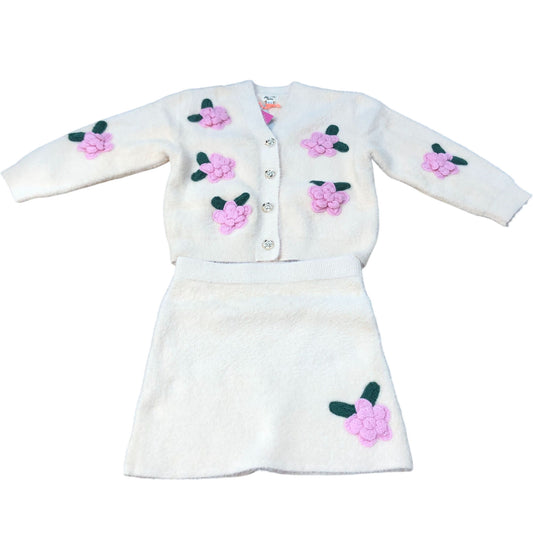 River Island Two Piece Set Childs Cardigan Skirt Outfit Size 3-4 Years