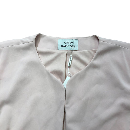 Gina Bacconi Gigi Moss Crepe Bolero Blush Pink Flared Sleeve Cropped Size 22