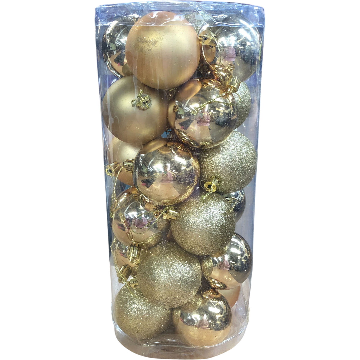 Christmas Tree Decorations Gold Baubles Pack of 24