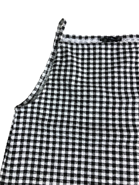 River Island Gingham Print Sleeveless Top UK S Women's Casual Style Black White