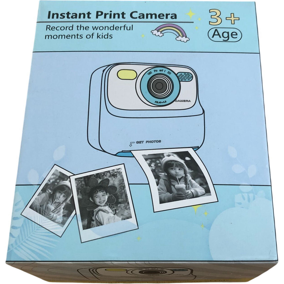 Instant Print Camera Kids Fun Record Photos 16X Zoom Features White