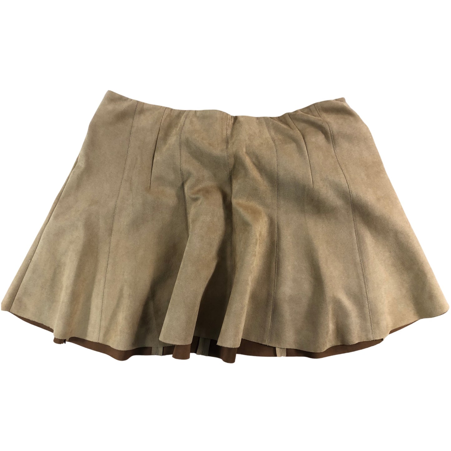River Island Skirt Size 18 Women's Brown Suede Look Flared Midi Skirt