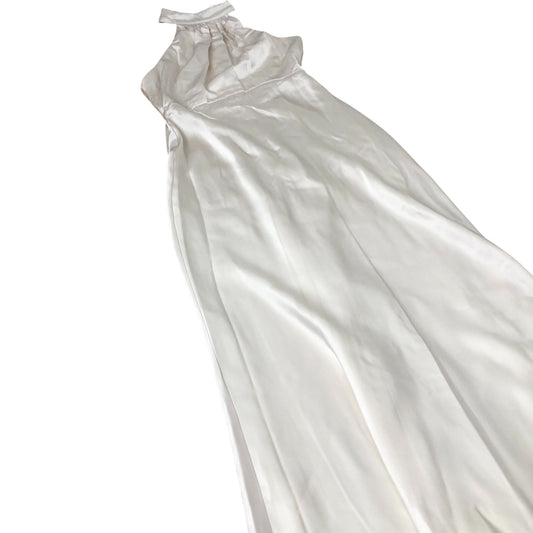 Jarlo Bridesmaid Dress Halter Neck Long Satin Ivory Elegant UK8