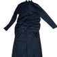 Baukjen Long Sleeve Ruched Midi Dress UK16 Women's Black Eco Viscose Elegant