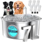 GROOKPET 7L Stainless Steel Dog Water Fountain BPA Free Deeper Drinking Area