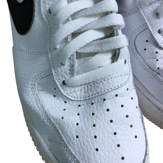 Nike Air Force 1 Low UK9 Men's Trainers White Black Leather Stylish Sneakers