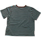 General Idea Striped T-Shirt M Cropped Casual Brown & Blue Cotton Short Sleeve