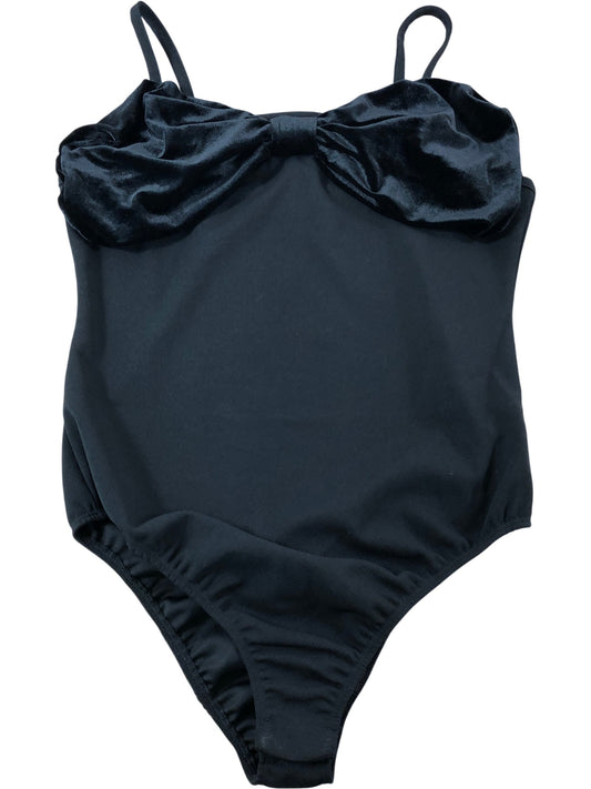 RIVER ISLAND Black One Piece UK15-16 Girls Velvet Bow Detail