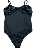 RIVER ISLAND Black One Piece UK15-16 Girls Velvet Bow Detail