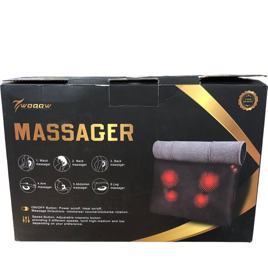 WORQW Shiatsu Neck And Back Massager With Heat Adjustable Speed Pillow