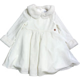 Angel & Rocket Girls White Dress 9-12 Months Faux Fur Trim Long Sleeve Elegant