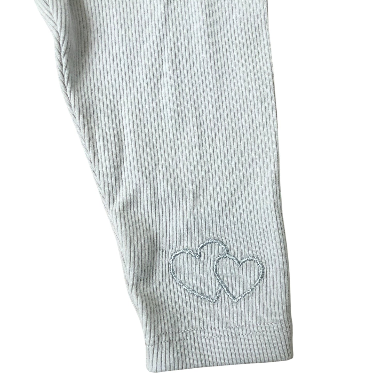 River Island Baby 9-12 Mths Girls Leggings Grey Ribbed Hearts Design