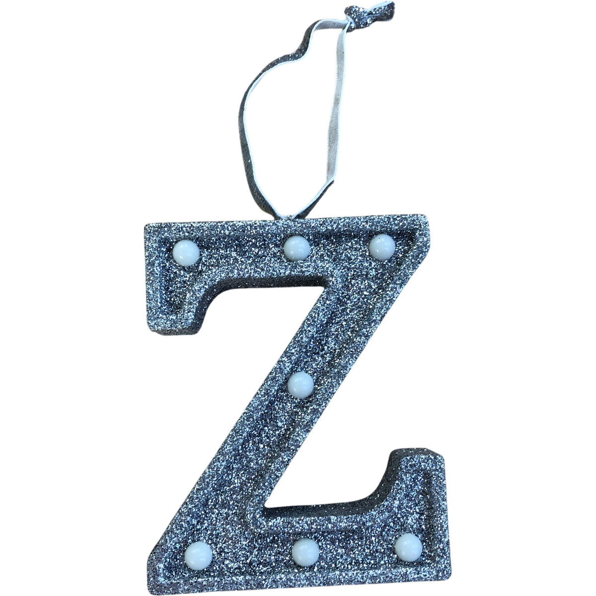 Light Up Silver Glitter Christmas Tree Decoration Letter 'Z'