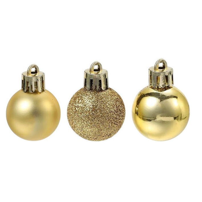 Christmas Tree Decorations Gold Baubles Pack of 24