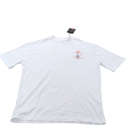 River Island Floral Print T-Shirt UK S Men's White Short Sleeve Casual