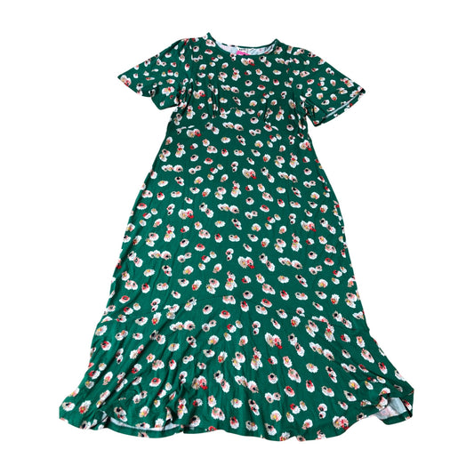 Boden Floral Print Dress Size 20 Women's Green Casual Short Sleeve Summer