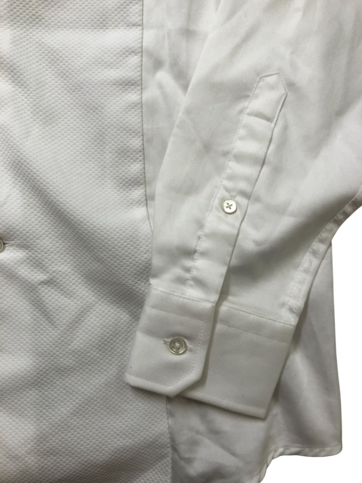 Marcell LS Shirt XS Men's Slim Fit White Cotton Textured Long Sleeves
