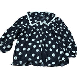 Baukjen Black Polka Dot Blouse Size UK16 Women's Ruffled Collar Eco Viscose