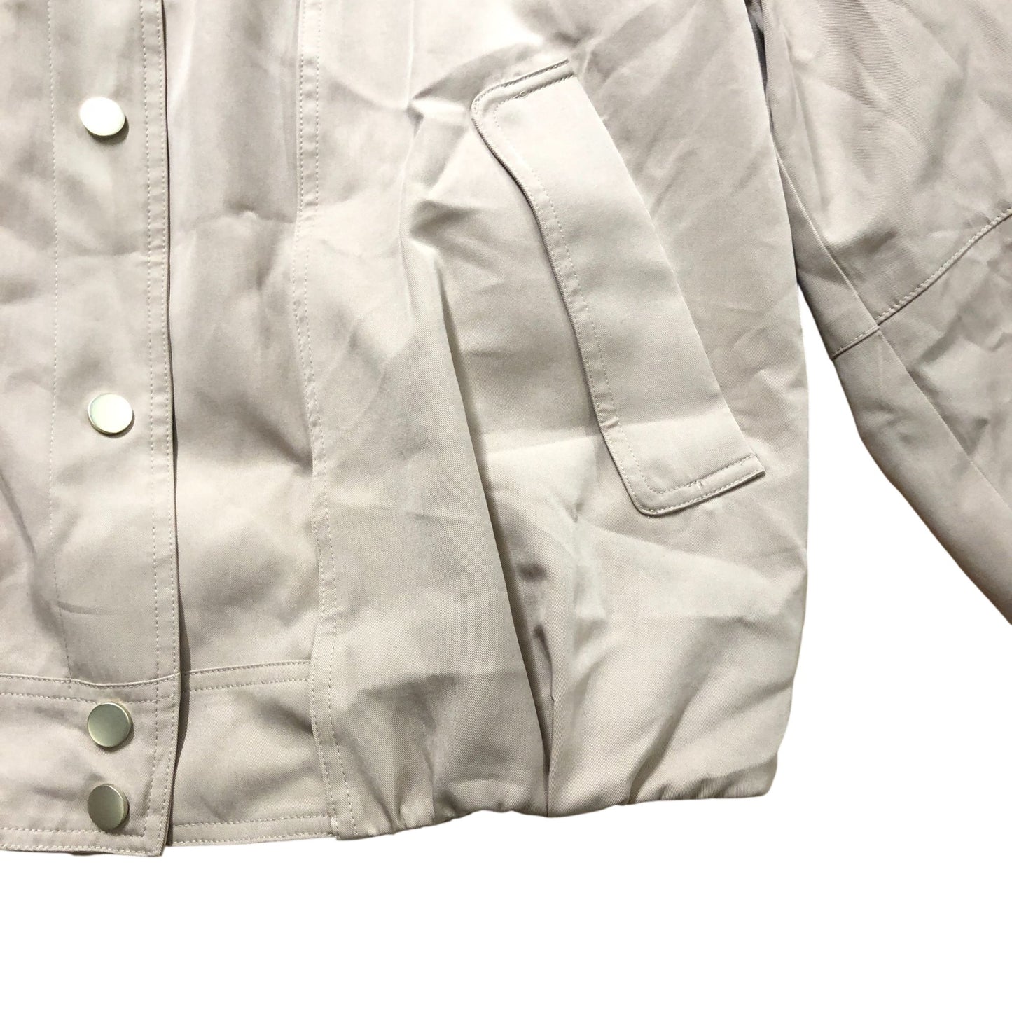 Neutral Cropped Boucle Bomber Jacket Size S