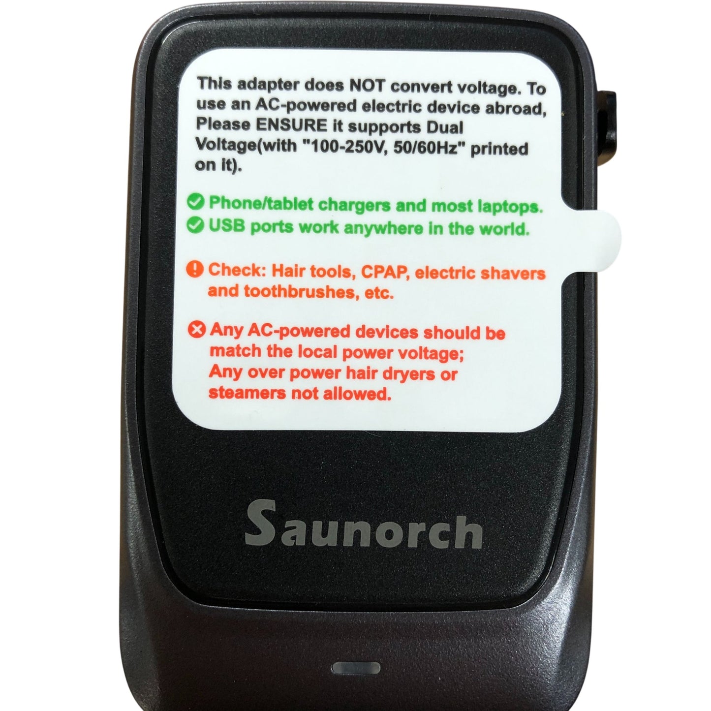 Saunorch Travel Adapter OL-220-PD35 Universal AC Socket USB Ports Worldwide