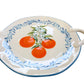 Small Ceramic Serving Platter Orange Decoration with Handles 8.5"