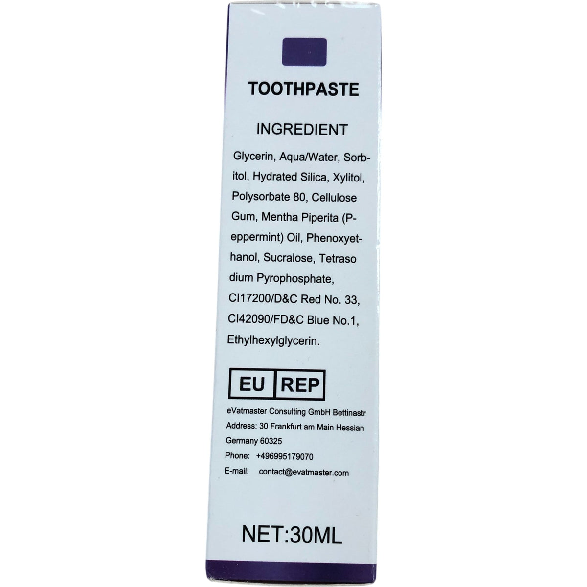 Purple Toothpaste 30ml Post Whitening Treatment Restores Brightness