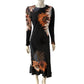 Karen Millen Petite Black Long Sleeve Floral Dress UK6 Women's Elegant Style