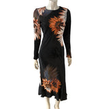 Karen Millen Petite Black Long Sleeve Floral Dress UK6 Women's Elegant Style