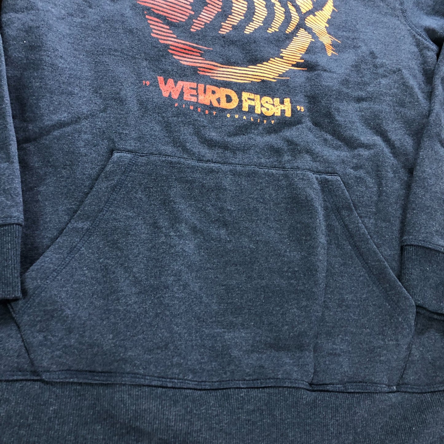 Weird Fish Navy Graphic Hoodie - Size Small
