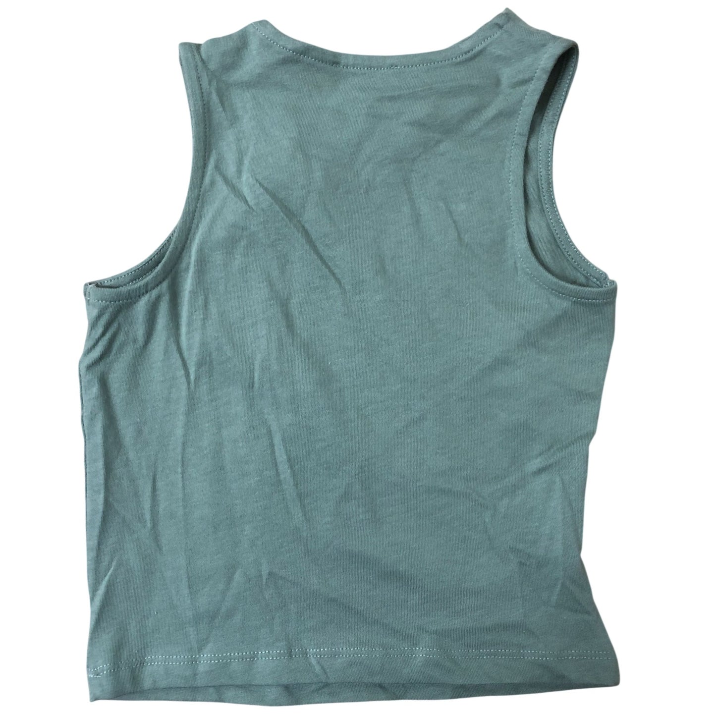 River Island Girls Knotted Tank Top Size 7-8 Years Green Cotton Sleeveless