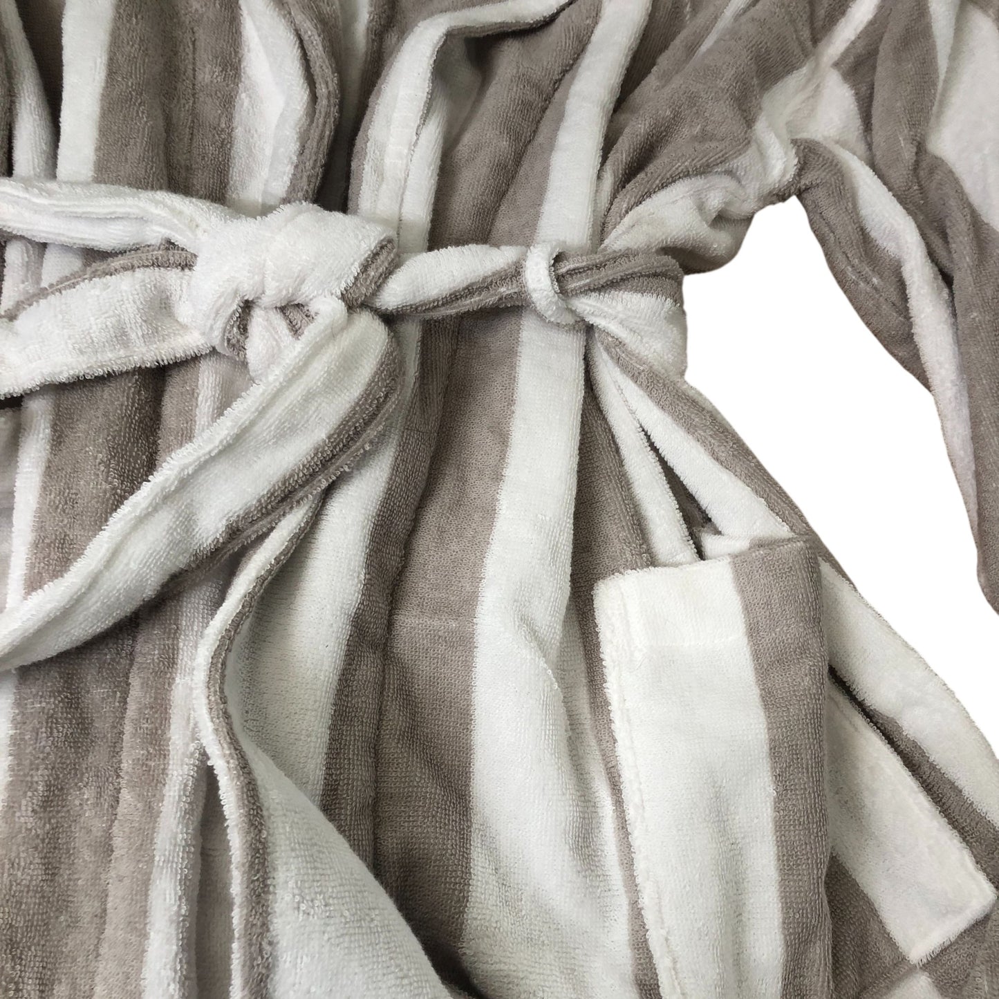 Striped Bathrobe Women's Soft Cotton Organic Loungewear Size 8