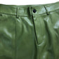 River Island Green Faux Leather Trousers UK Size 12 Women's High Waist Loose Fit