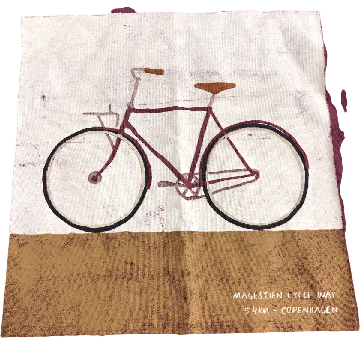 Men’s City Cruiser Graphic T-Shirt Size S Mid Plum Bicycle Design