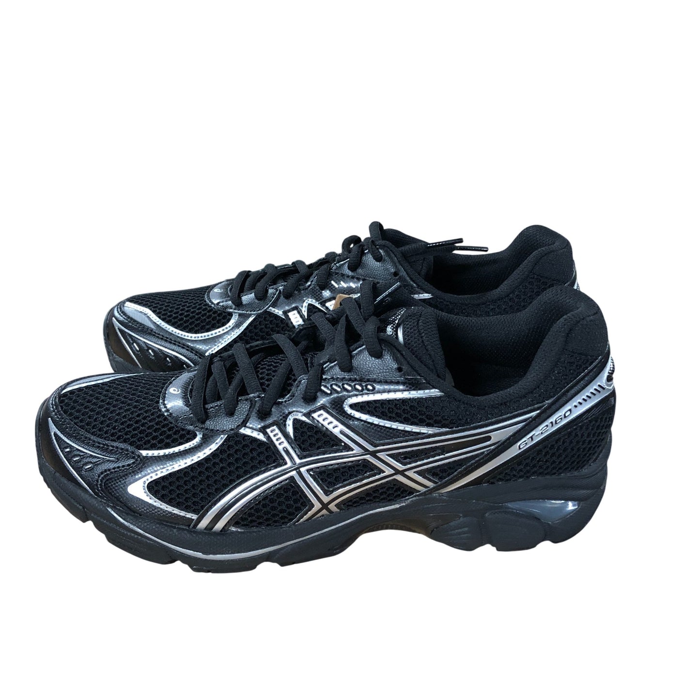 Asics GT 2160 UK 8 Men's Running Shoes Black Pure Silver Athletic Trainers