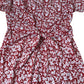 Lauren Ralph Lauren Floral Dress Size 6 Women's Red White Short Sleeve Tie