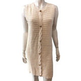 River Island cream Knitted Dress UK16-18 Women's Summer Fit Sleeveless Fashion